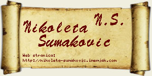 Nikoleta Šumaković vizit kartica